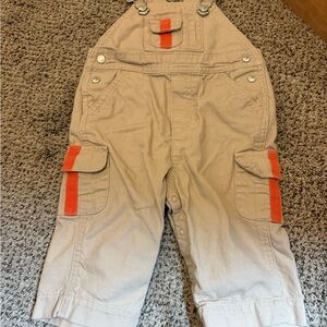 Gymboree Beige Overalls with Silver Buckles